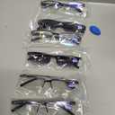 Pack of 6 Reading Glasses Men,Spring Hinge Blue Light Blocking Readers,Anti Eyestrain Computer Magnifying Eyeglasses , Black