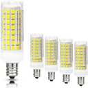 Treie 10W E12 LED Corn Light Bulb(4 Pack)E12 Dimmable 100 Watt Equivalent Bulb 1000LM 6000K Chandelier Bulbs Decorative Candle E12 Base for Home Lighting, AC110-120V (6000K)