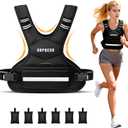 HAPBEAR Adjustable Weighted Vest for Men and Women, 6 Ironsand Weights and Large Pocket Includes kettlebell pouch, Weight Vest for Workout, Strength Training, Running, Walking, Muscle Building, Weight Loss, ( No Size )