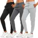 BottomLine 3 Pack Sweatpants Women, Comfortable Womens Sweatpants, Fleece Womens Joggers (2X, Combo 1)