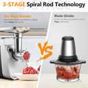 CHEFFANO Meat Grinder, 2600W Max Meat Grinder Electric, ETL Approved Heavy Duty Meat Mincer Machine with 2 Blades, 3 Plates, 1 Sausage Stuffer Tube & Kubbe Kit for Home Kitchen Use