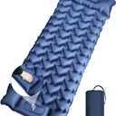 YOUXIU Camping Sleeping Pad, Extra Thickness 3'' Ultralight Inflatable Sleeping Mat with Built-in Foot Pump, Durable Compact Waterproof Camping Air Mattress for Tent,Backpacking,Hiking,Tent(Navy)