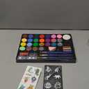 Face Painting Kit for Kids, 24 Colors Water Based Non-Toxic Face Paint with Stencils & Brushes, Professional Body Makeup Set with Guide Book, Washable Face & Body Paint for Halloween Birthday Parties