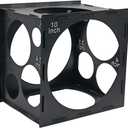 Worown 11 Holes Collapsible Black Plastic Balloon Sizer Box, Balloons Sizer Cube, Balloons Size Measurement Tools for Balloon Decorations, Arches (2-10 Inch)