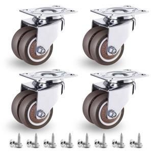 NERILEE 2" Heavy Duty Casters Wheels,Total Load 880Lbs Pack of 4 No Floor Marks Silent Rubber Castor Swivel Castor Wheels, for Moving Furniture/Table/Trolley/Workbench or Pallet Swivel Wheels