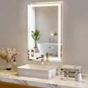 1624 Inch LED Bathroom Mirror, Backlit Vanity Mirror with Lights for Wall Mounted, Anti-Fog, 3 Colors, Dimmable, Memory Function, Led Mirror for Bathroom/Bedroom/Makeup