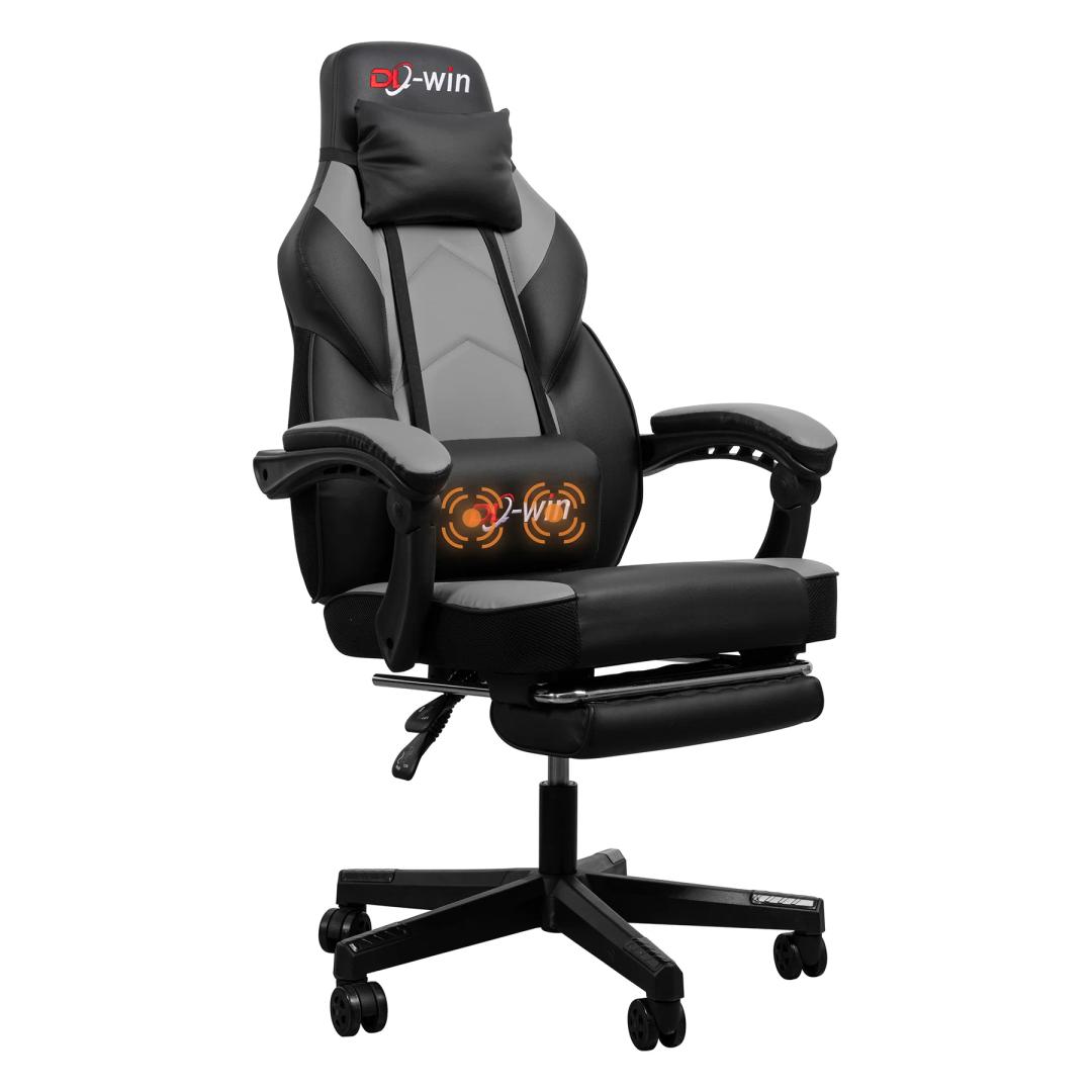 Walsunny Gaming Chairs with Footrest, Massage Leather Game Chair for Adults Big and Tall Gamer Chair with Headrest and Lumbar Support with Ergonomic PU