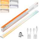 36inch Linkable Under Cabinet Lighting Hardwired Plug-in, Wired led Under Cabinet Lights with 5 CCT (2700/3000/3500/4000/5000) & Dimmable, Under Counter Lights for Kitchen, 18W, 1800LM, Pack of 1