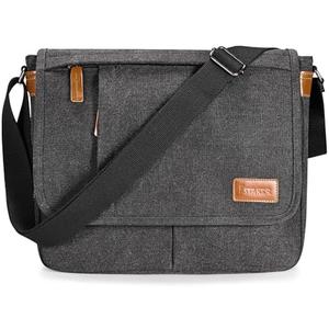 Estarer Messenger Bags for Men 13-13.3 Inch Laptop Briefcase Water Resistant Canvas Bag for Work/Office/Commute Small Shoulder Crossbody Laptop Satchel