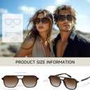 Retro Aviator Sunglasses for Women Men:Polarized Trendy Vintage 70s Rectangle Womens Shades Sun Glasses UV Protection