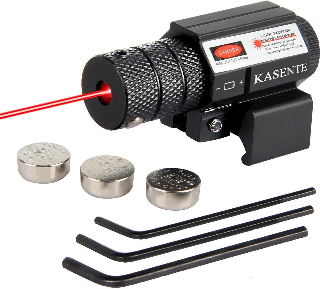 KASENTE Red Laser Beam Sight with 21mm Picatinny Weaver Rail Mount for Airsoft Gun Pistol Rifle (Black)