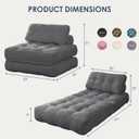 Folding Sofa Bed,Convertible Sleeper Chair for Adults, Folding Sofa Bed Foam Filling Couch with PillowSleeper Chairs Single Size Floor Mattress, 33 Inches X 33 Inches X 18 Inches