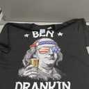 Lique Patriotic Ben Drankin 4th of July Benjamin Franklin Men Women USA Flag Comfort Colors Adult Heavyweight T-Shirt, Size M
