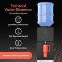 Brio 130 Series Top-Load Water Cooler Dispenser for 3- and 5-Gallon Bottles, Hot & Cold, Spill-Free Loading, Child Safety Lock, Energy Star 3.0, Black & Stainless