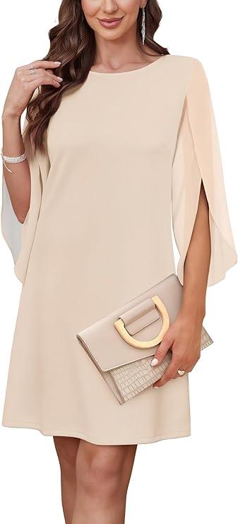 RUMIA Womens Cocktail Dresses Flutter Sleeve Wedding Guest Dresses for Women 2025 Trendy Size XL