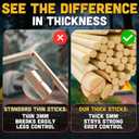 50 Pcs Smore Sticks for Fire Pit Extra Long - Thick 36 Inch Long Smores Sticks for Fire Pit, Suitable for Crafts & Flower Bouquets - 5mm Thick Bamboo Skewers for Smores, Meat, Kabobs, Hot Dogs, Fruits