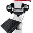 Solar Flag Pole Light for 15-40ft Flagpole, 5 Super-Spotlights | 12000 MAH, Adjustable Clamps Fits 2-6'' Diameter Inground Flag Poles Coverage, Light Up American Flag Outdoor from Dusk to Dawn (Black)