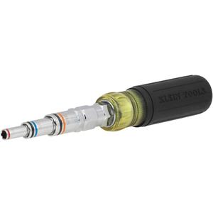 Klein Tools 328091 9-in-1 Multi-Nut Driver Tool, Pass Through Driver with SAE Hex Nut Sizes from 3/16 to 3/4-Inch and Cushion-Grip Handle