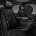 CAR PASS Thick Foam 3D Air Mesh Leather Car Seat Covers Front Seats Only, Luxury Breathable Premuim PU Leather Two Front Seat Covers,Airbag Compatible Universal Fit for 95% Sedan Van Truck SUV, Black