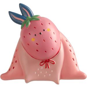2.62.4 Inch Strawberry Bunny Cute Magnets for Refrigerator, Mini 3D Resin Fruit Animal Fridge Magnets, Fun Kitchen Accessories Office Whiteboard Cubicle Locker Decorations for Home (Pink)