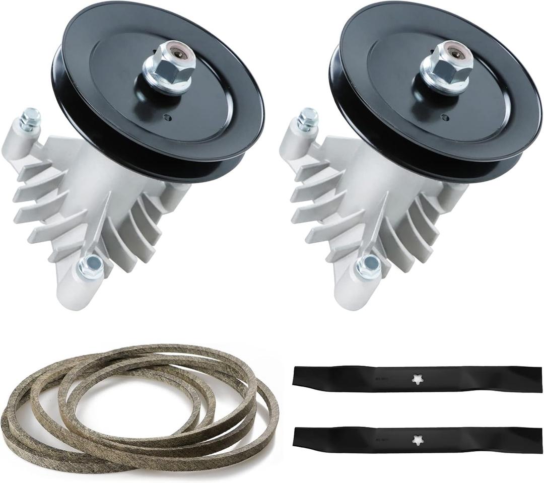 42" Deck Rebuild Kit Spindle Fits for Husqvarna Craftsman LT1000 LT2000,Replaces 2 Spindle 130794 532130794, 2 Blade 134149,2 Pulley 153535 173436,1 Belt 144959