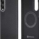 ORNARTO for Samsung Galaxy S25 Edge Case - Ultra Slim & Lightweight Matte Finish Hard Cover, 600D Aramid Fiber | Compatible with MagSafe | Protective Phone Cover for Galaxy S25 Edge, Black
