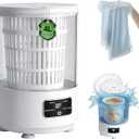 Portable Mini Washing Machine,4L Large Capacity Underwear Washer with Blue Light & Dehydration,Deep Clean Small Clothes,SemiAutomatic Mini Washer for Family,Hotel,Camping