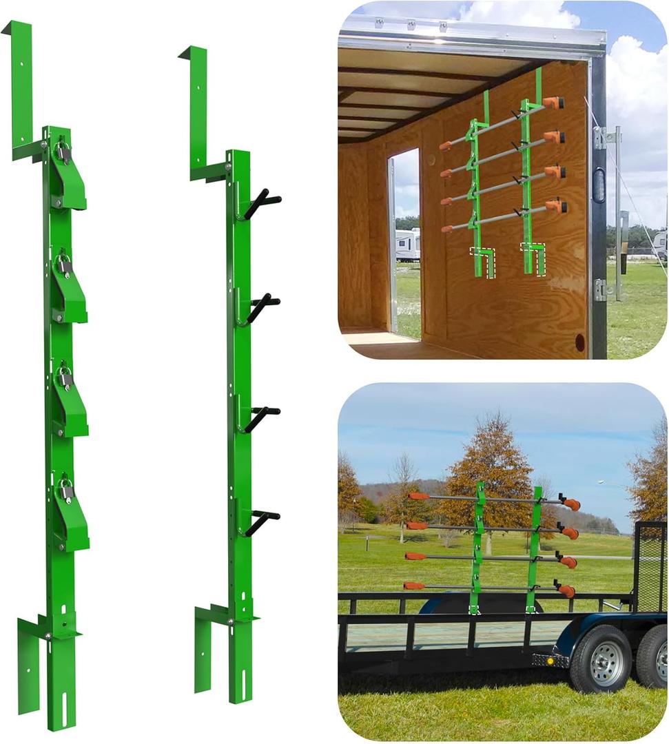Weedeater Rack for Trailer, 360 Pad Protection for Trimmers,4 Place Heavy Duty Weed Eater Rack Holder Open & Enclosed Trailer Storage Organizer Accessories for Landscape Lawn Care Equipment