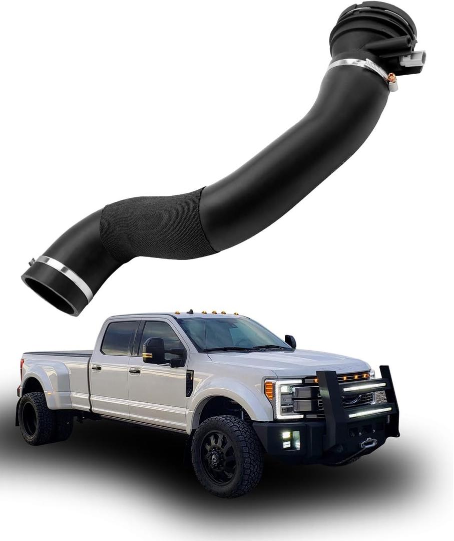 Turbo Intercooler Outlet Tube, HC3Z-6F073-B, Compatible with 2017 2018 2019 Ford F250 F350 Super Duty 6.7 L PowerStroke Engine, Turbocharger Intercooler Pipe, Cold Side Air Intake Tube w/ Sensor
