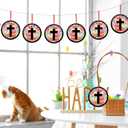 Motipuns 32 Sets Christian Cross Ornaments Craft Kit, VBS Religious DIY Cross Suncatchers Stained Glass Effect with Tissue Paper Window Art for Sunday School Church Decor