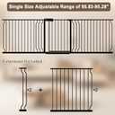 WAOWAO Baby Gate 85.83-95.24" Extra Wide Pressure Mounted Walk Through Swing Auto Close Safety Black Metal Toddler Kids Child Dog Pet Puppy for Stairs,Doorways,Kitchen