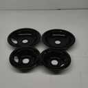 4 Pack Black Cooktop Drip Pans, Compatible with GE Hotpoint Stove. Include 2 Pcs 6'' Range Replacement Drip Pans and 2 Pcs 8 '' Burner Drip Pans for Electric Stove Top