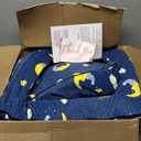 FRUITEAM Toddler Travel Bed, 3-in-1 Portable Kids Sleeper with Moon Star Cloud Print for Camping & Indoor/Outdoor Use | Flip-Open Design with High-Density Foam & Machine Washable Cover - Blue