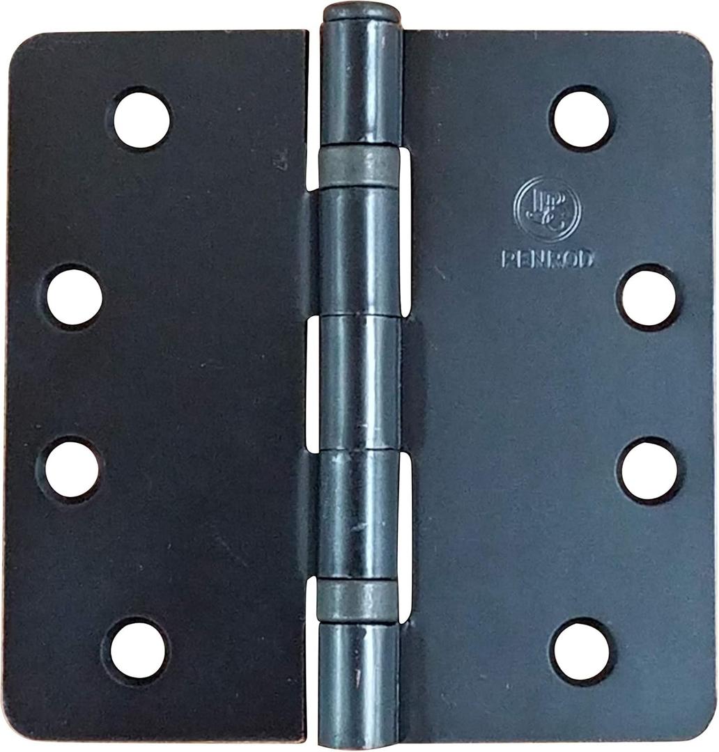 Hinge Outlet Ball Bearing Door Hinges - 4 Inch, 1/4 Inch Radius, Timely Template Arch Hole (Oil Rubbed Bronze, 3 Pack)