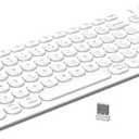 cimetech Bluetooth Keyboard, Rechargeable Dual-Mode (Bluetooth 5.1 + USB) Ergonomic Computer Keyboard, Ultra-Slim Multi-Device Keyboard for Mac, iPad, Computer, PC, Apple, Android, Windows - White