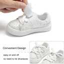 THEE BRON Toddler Boys Girls Casual Sneakers - Easy Comfort Durable Low Tops for Kids (White)