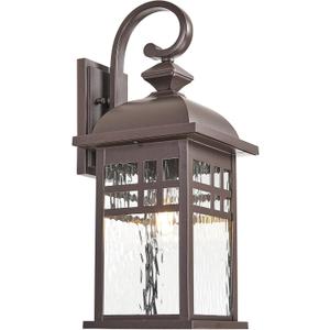 Outdoor Wall Lights Waterproof Porch Lights Outdoor with Water Ripple Glass Shade 22 Inch Height Exterior Lighting Fixtures Aluminum Material and ORB Finish E26 Socket