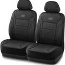 Skechers Memory Foam Car Seat Covers, Lycra Fabric Seat Cover, Car Seat Covers Front Seats Airbag Compatible, Automotive Comfort Protection for Most Cars, Trucks, SUVs, Black