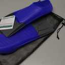 Gintenco Swim Fins, Kids Swim Training Fins for Lap Swimming, Travel Size Flippers with Mesh Bag, Silicone Swimming Fins for Kids Teens Adults Women Men (L(US Men 6-7.5/ US Women 7-8.5), NavyblueGray)