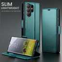for Samsung Galaxy S26 Ultra Case Wallet with RFID Blocking Card Holder, PU Leather Kickstand Protective Flip Phone Cover Fit for Galaxy S26 Ultra 6.9", Bluish Green