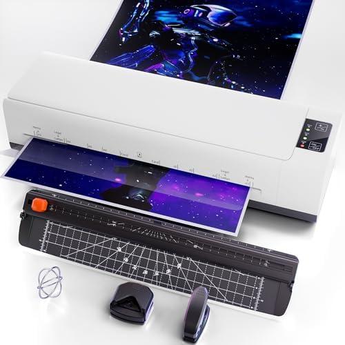 A3 Laminator Machine,Thermal Laminator Hot & Cold with Fast Warm Technology for Home,Office or School Supplies,Titanium White