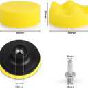 Kshineni 3 Inch Drill Buffing Pad, 11 Pcs Car Foam Polishing Pads Kit, Drill Buffer Polisher Attachment Buffing Kit for Car Polishing, Waxing, Sealing Glaze