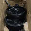 Pallet Jack/Truck FULL SET BLACK with Back Axle, Steering Wheels 7"x 2" Pair, Front Load Roller 3" x 3.75" Pair with Bearings ID 20mm Poly Tread Black With Entry Exit Roller and Protective Caps