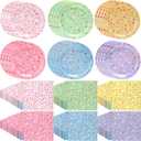 Mimorou 48 Pcs Donut Plates and Napkins Party Supplies Include Confetti Sprinkle Paper Plates Disposable Cocktail Napkins for Sprinkle Ice Cream Party Supplies Baby Shower Decorations for 24 Guest