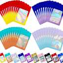 400 Pack Small Holographic Mylar Bags Mini Resealable Ziplock Smell Proof Baggies for Business Sample Card Earring Jewelry Packaging
