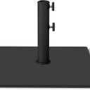 C-Hopetree 44 lb Square Steel Plate Patio Umbrella Base, Heavy Duty Stand Weight with 4 Anti-Slip Pads for Outdoor Market Table Umbrella, Black