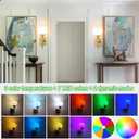 Battery Operated RGB Color Changing Rechargeable Wall Sconce Set of 2, Glass Globe, Up to 50 Hours Use, No Wiring for Bedroom Living Room (Color : Brass)