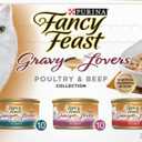 Purina Fancy Feast Gravy Lovers Poultry and Beef Grilled Gourmet Wet Cat Food Variety Pack - (Pack of 30) 3 oz. Cans (EXP 03/01/27)