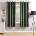 MIULEE Velvet Curtains Olive Green Elegant Grommet Curtains Thermal Insulated Soundproof Room Darkening Curtains/Drapes for Classical Living Room Bedroom Decor 52 x 63 Inch Set of 2