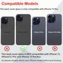 15 Plus Back Glass Replacement for iPhone 15 Plus Rear Back Cover Glass Waterproof and Camera Lens+Professional Repair Tool Kit (Blue)